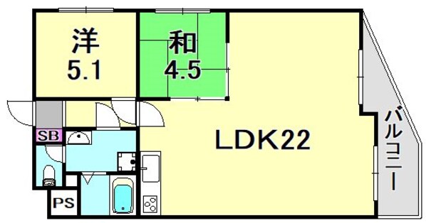 三ノ宮駅 徒歩7分 11階の物件間取画像